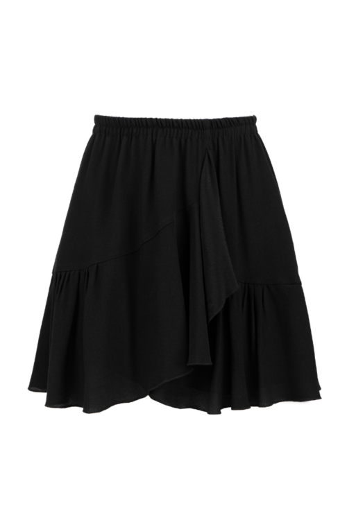 Lea - mini spódnica z falbaną czarna